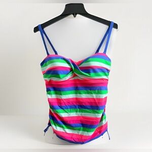 Boden Women’s Tankini Stripe Adjustable Strap Swim Top Size 12 Padded NEW W/ TAG